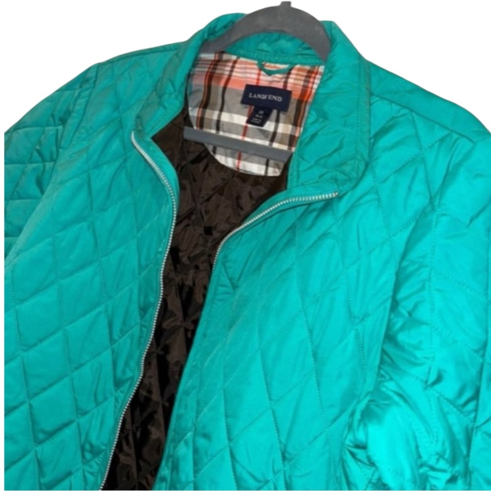 LANDS’ END Quilted Full-zip Chore / Barn Jacket in Teal Size L (14-16) - Picture 5 of 12